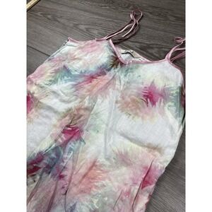 Pilus Paris Women's Vintage Linen Floral Pattern Slip Dress White Size Medium